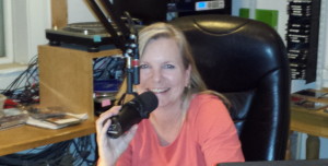 Sandra at radio station March 7 2014