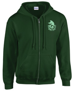 Forest green zip front hoodie